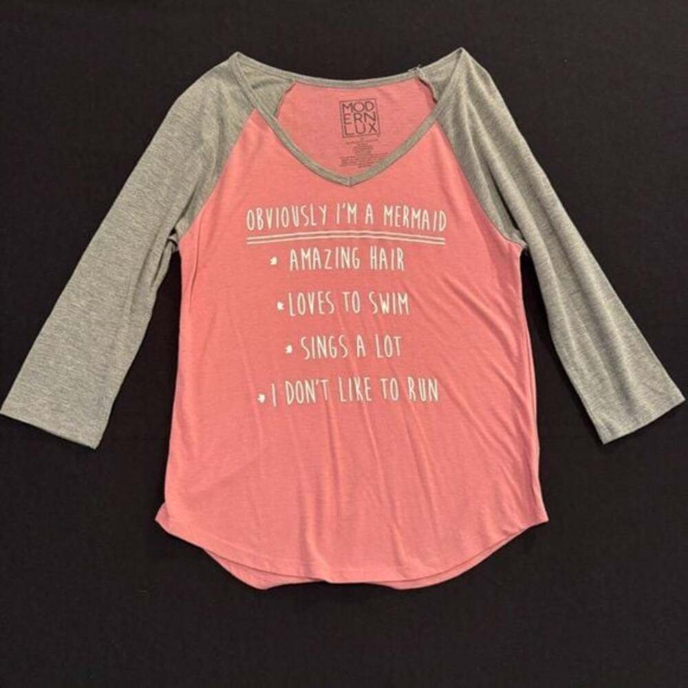 Modern Lux Mermaid Hair Rose Shirt Juniors Size Medium